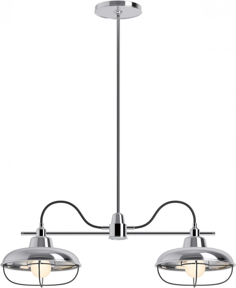 MODERN FARM 2 LIGHT LINEAR CHANDELIER