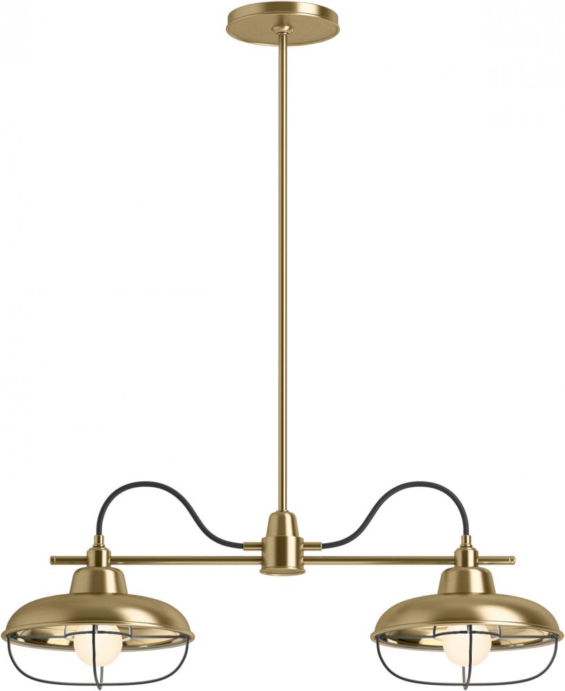 MODERN FARM 2 LIGHT LINEAR CHANDELIER