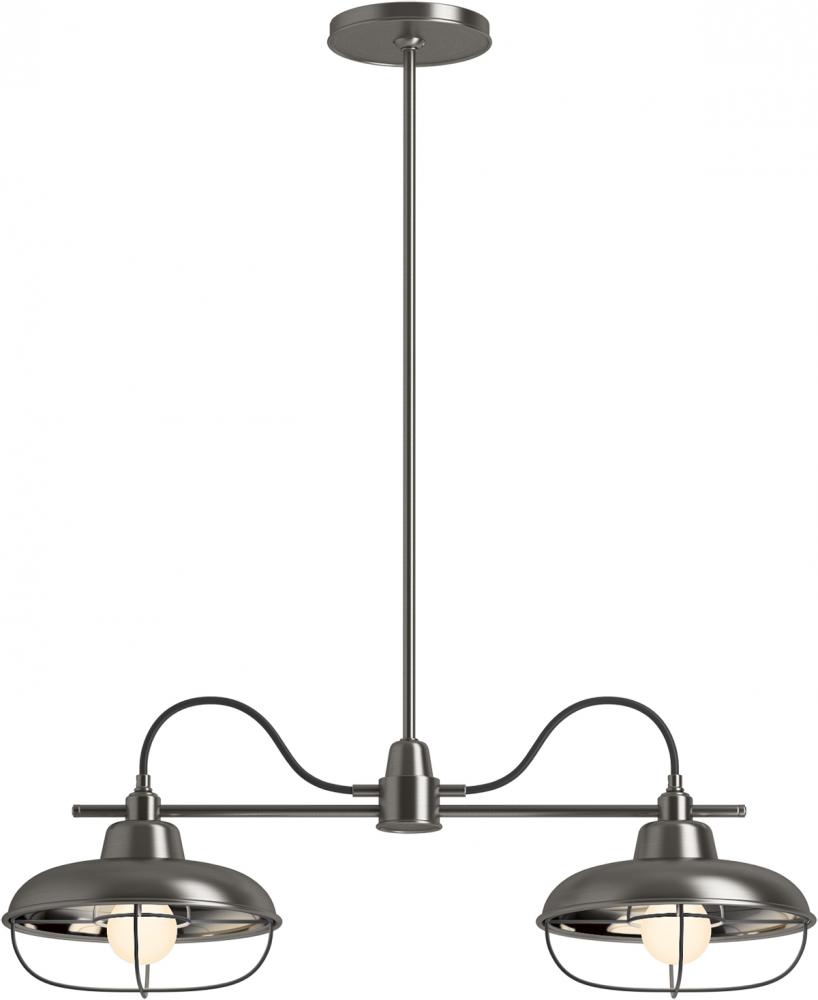 MODERN FARM 2 LIGHT LINEAR CHANDELIER