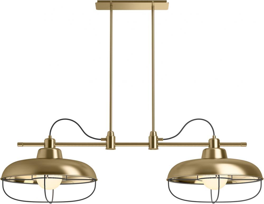 MODERN FARM 2 LIGHT LINEAR CHANDELIER XL