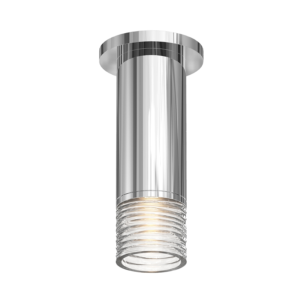 3" Small LED Surface Mount w/Clear Ribbon Glass Trim and 25° Narrow Flood Lens