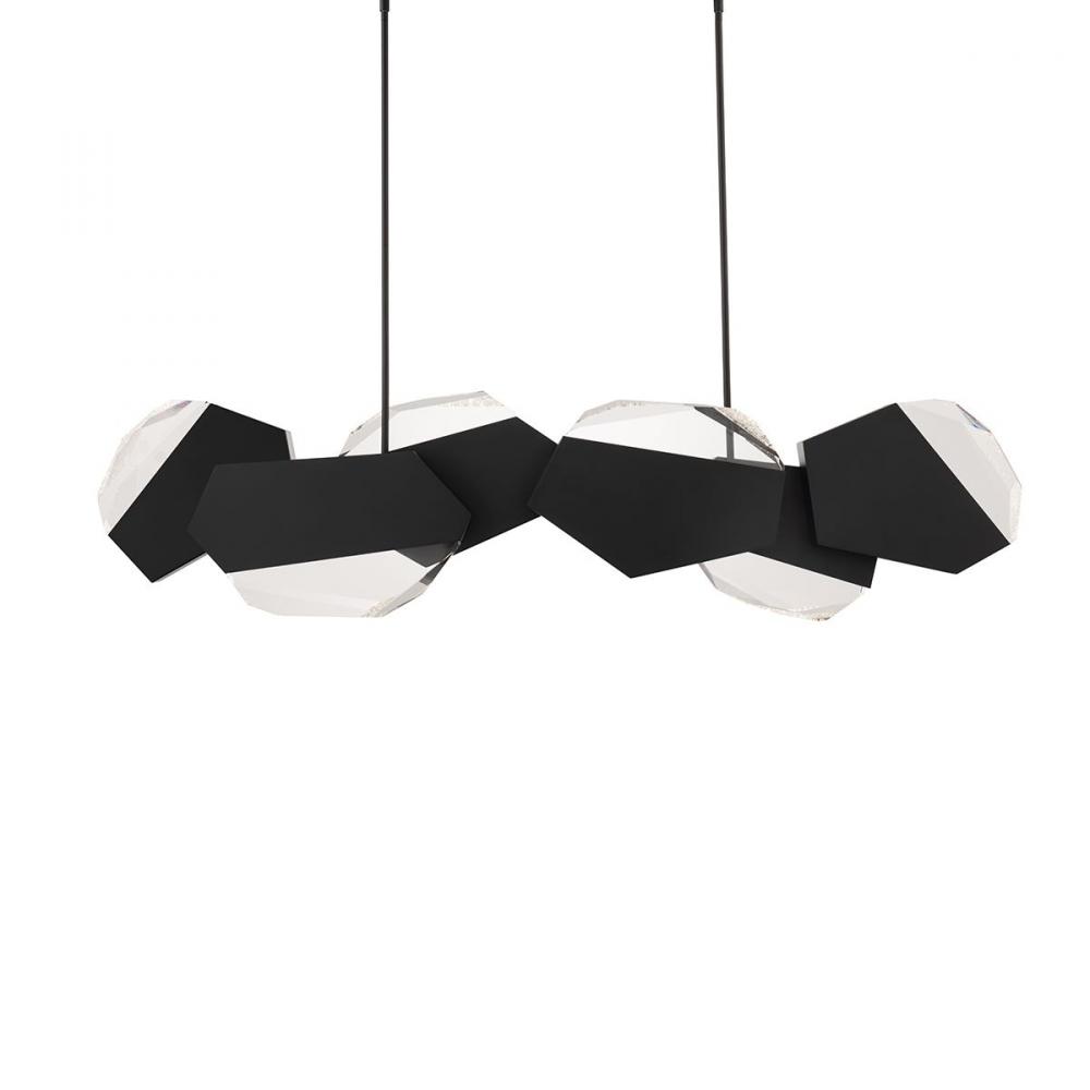 Palisade 48in 120/277V LED Pendant in Black with Radiance Crystal Dust