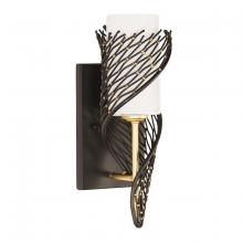 Varaluz 240K01MBFG - Flow 1-Lt Left Sconce - Matte Black/French Gold