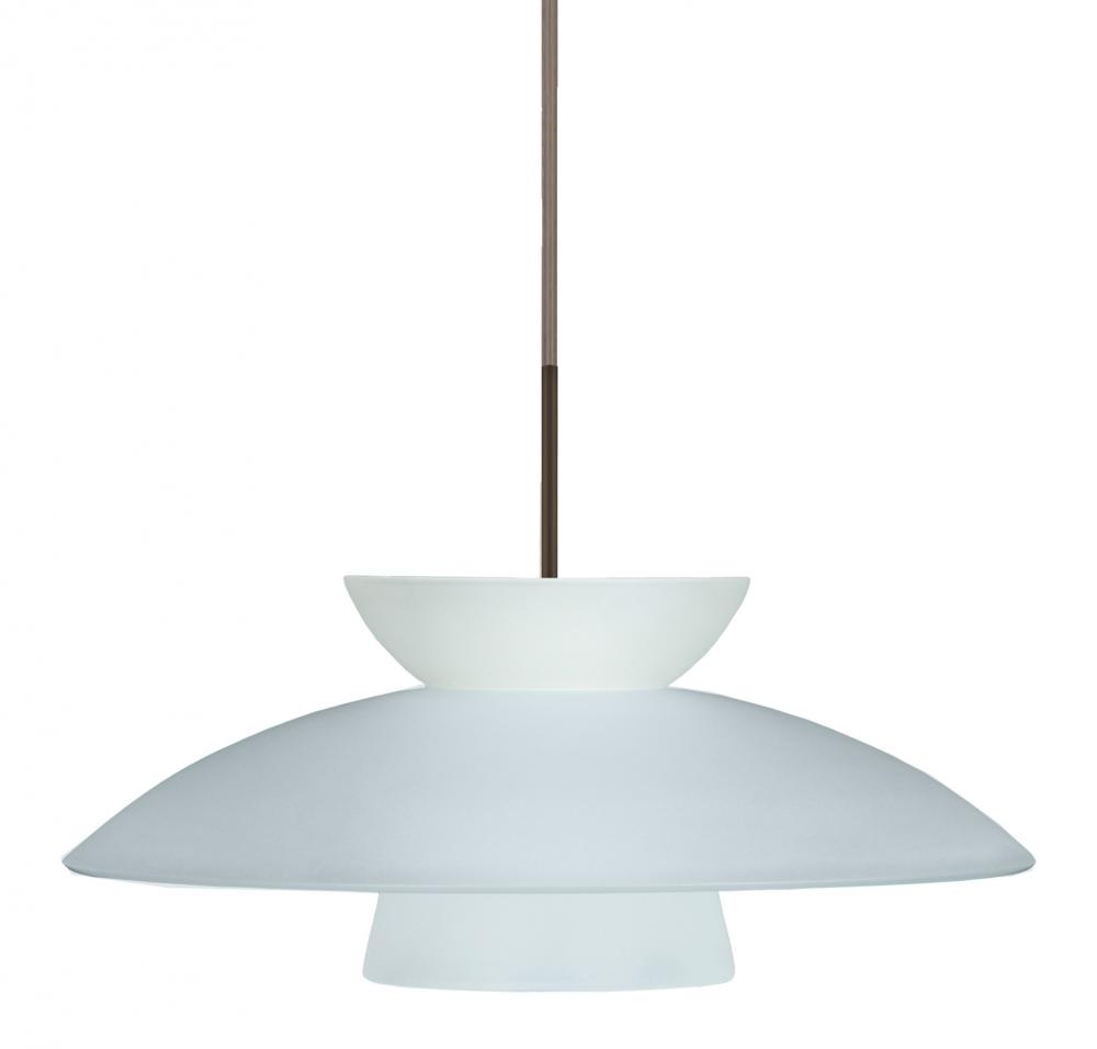 Besa Trilo 15 Pendant Bronze Frost 1x75W Medium Base, 15Ft. Cord