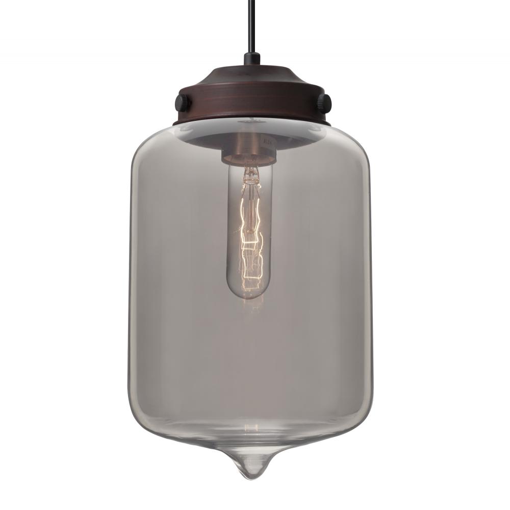 Besa Olin Pendant Bronze Smoke 1x60W Medium Base T10, 15Ft. Cord