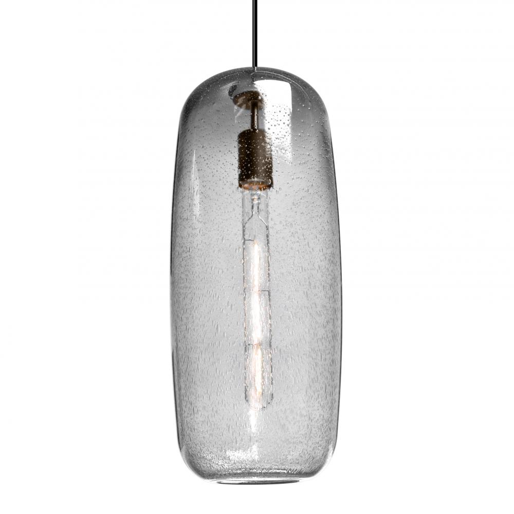 Besa, Pinot 18 Cord Pendant, Clear Bubble, Black FInish 1x60W Incandescent, 15Ft. Cor
