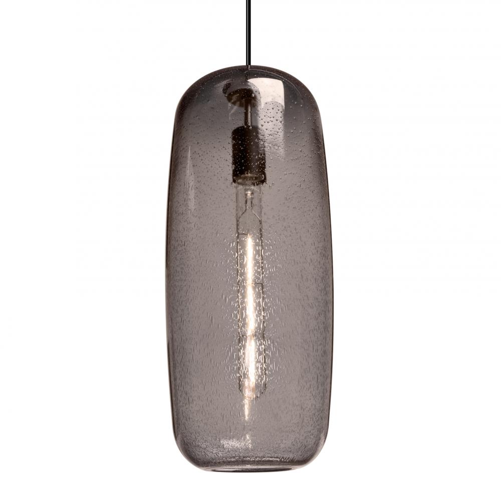 Besa, Pinot 18 Cord Pendant, Smoke Bubble, Black FInish 1x60W Incandescent, 15Ft. Cor