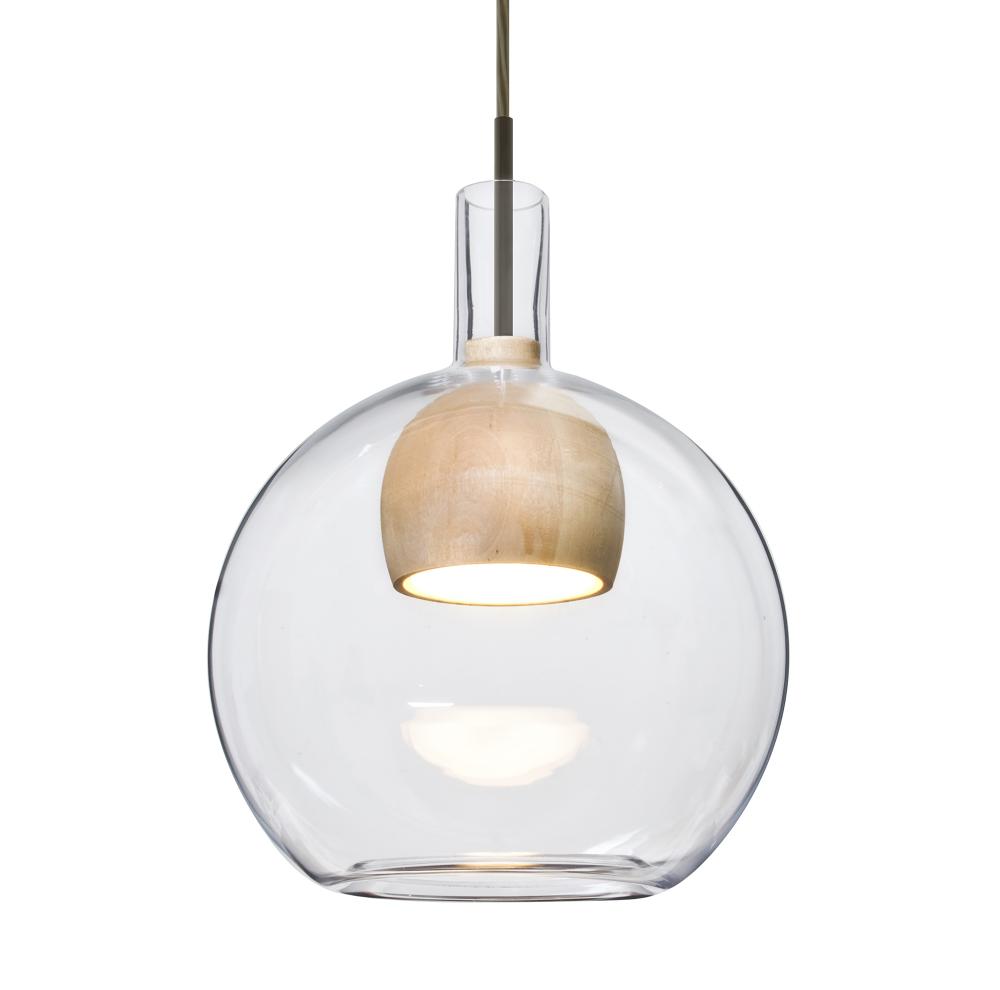 Besa, Benji Cord Pendant, Clear/Natural, Bronze Finish, 1x9W LED, 15Ft. Cord