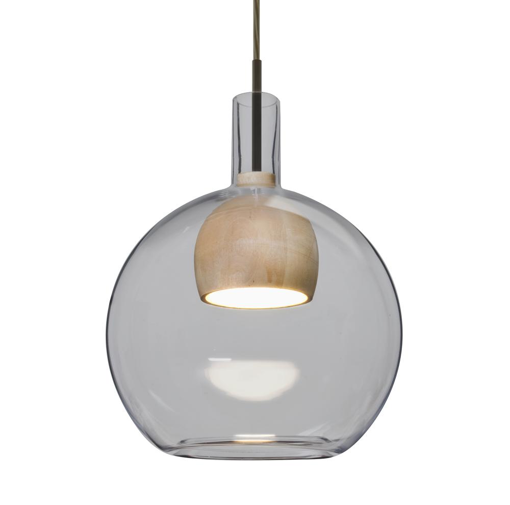 Besa, Benji Cord Pendant, Smoke/Natural, Bronze Finish, 1x9W LED, 15Ft. Cord
