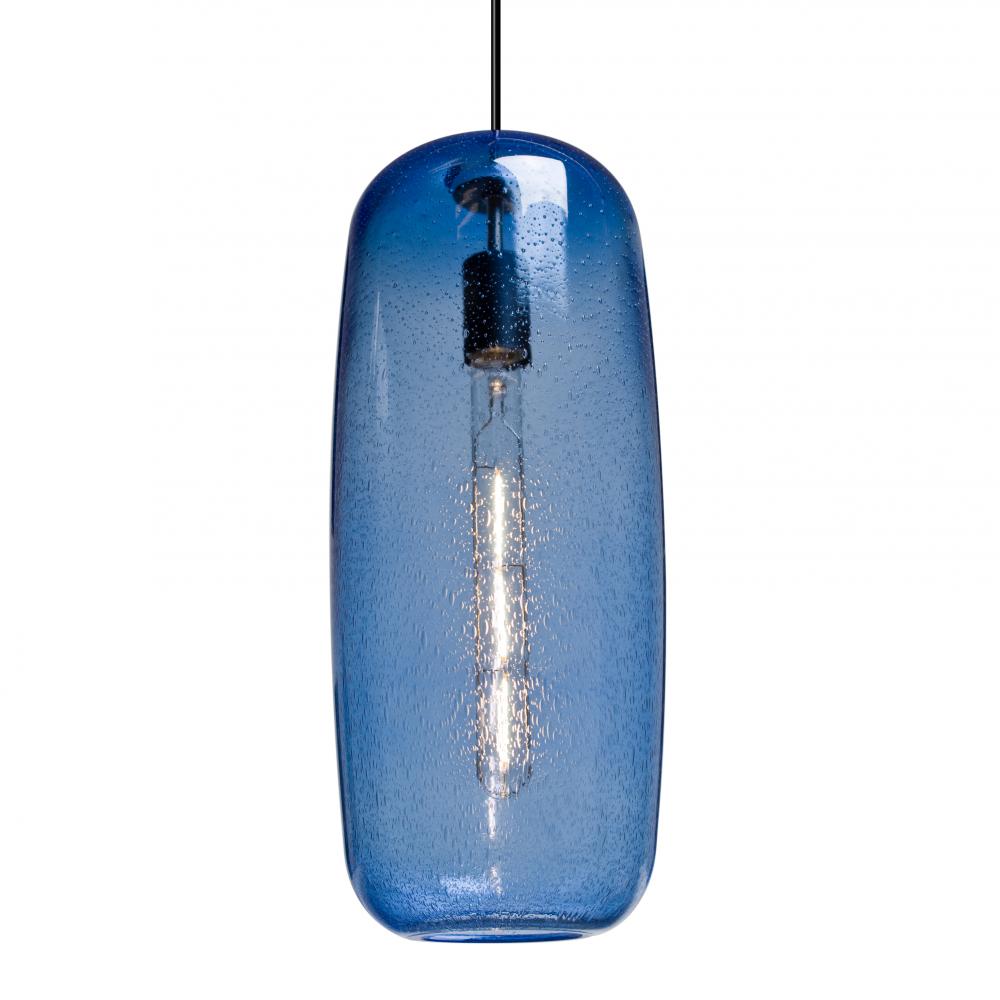 Besa, Pinot 18 Cord Pendant, Blue Bubble, Black FInish 1x60W Incandescent, 15Ft. Cord