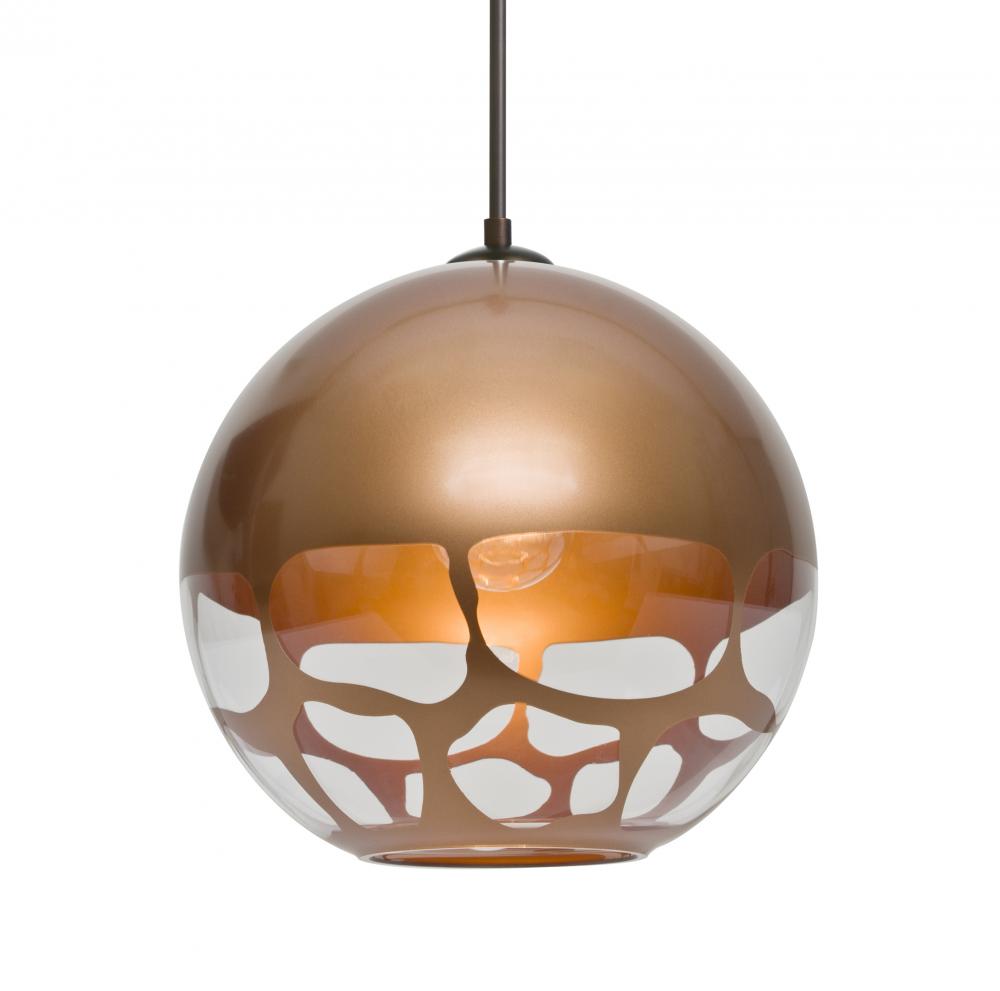 Besa, Rocky Cord Pendant, Copper, Bronze Finish, 1x60W Medium Base, 15Ft. Cord