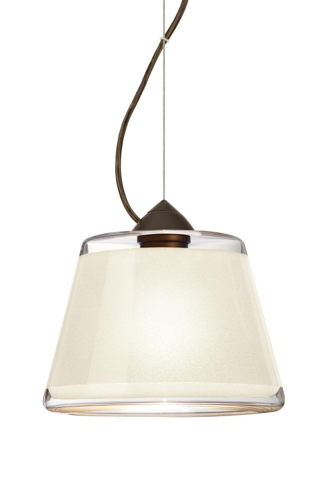 Besa Pica 9 Pendant 1Kx White Sand Bronze 1x75W Medium Base, 15Ft. Cord