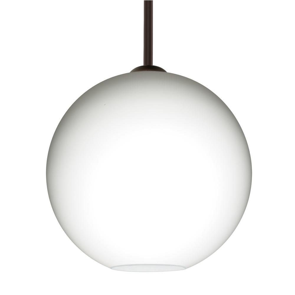Besa Coco 12 Stem Pendant, Opal Matte, Bronze Finish, 1x9W LED, 15Ft. Cord