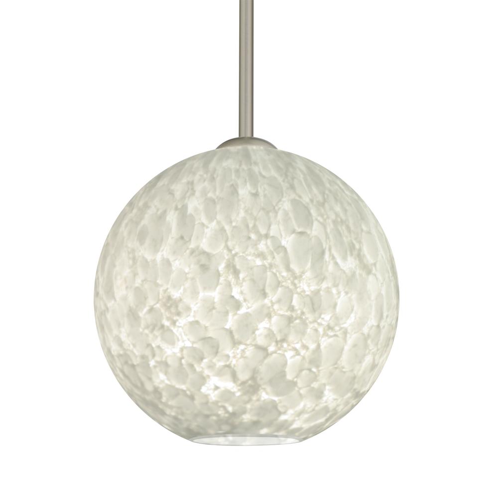 Besa Coco 8 Stem Pendant, Carrera, Satin Nickel Finish, 1x60W Medium Base, 15Ft. Cord
