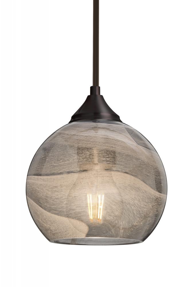 Besa, Jilly Stem Pendant, Vapor Smoke, Bronze Finish, 1x5W LED Filament, 15Ft. Cord