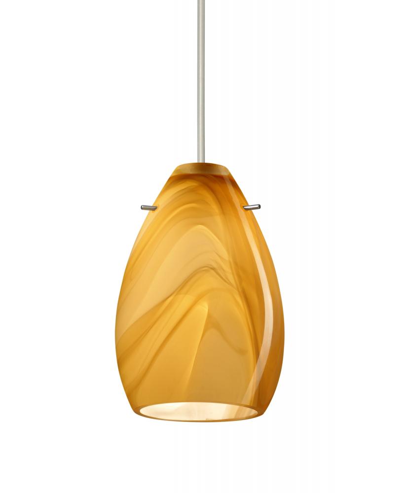 Besa Pendant Pera 6 Satin Nickel Honey 1x5W LED, 15Ft. Cord