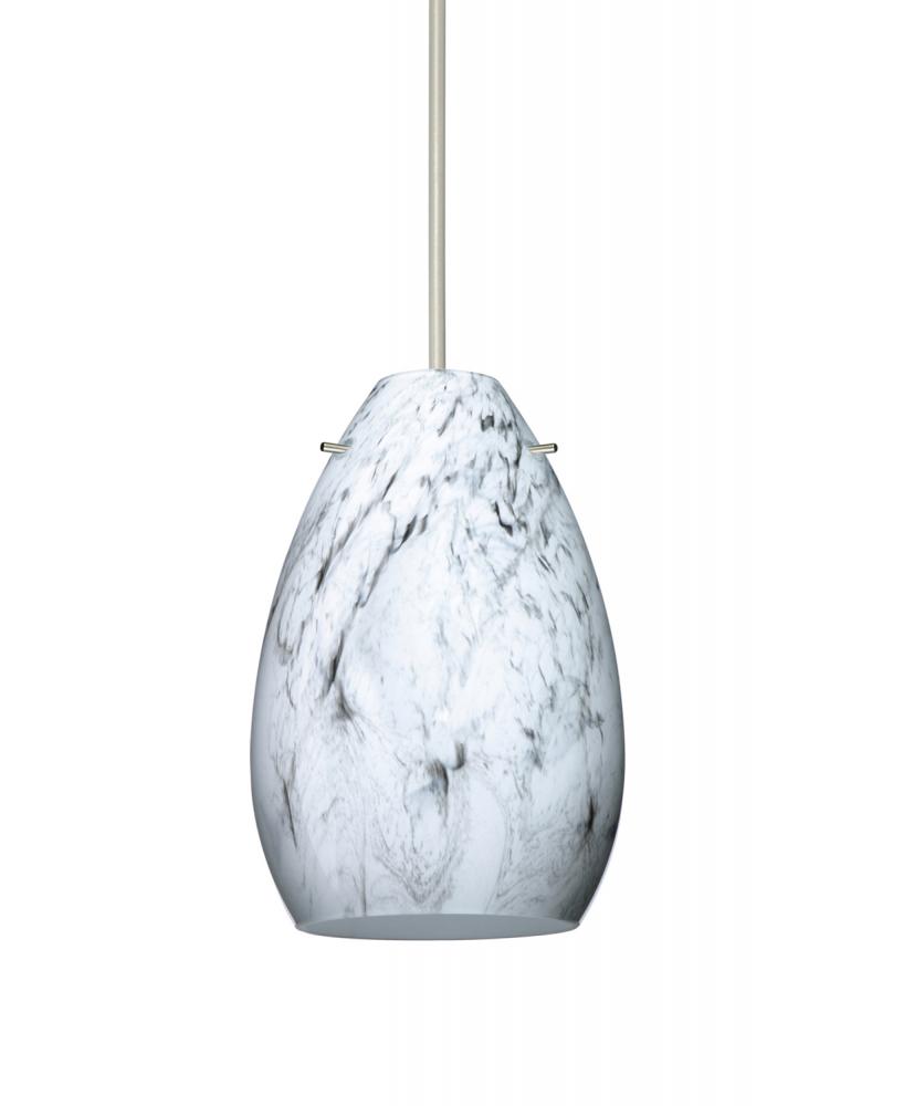 Besa Pendant Pera 6 Satin Nickel Marble Grigio 1x5W LED, 15Ft. Cord