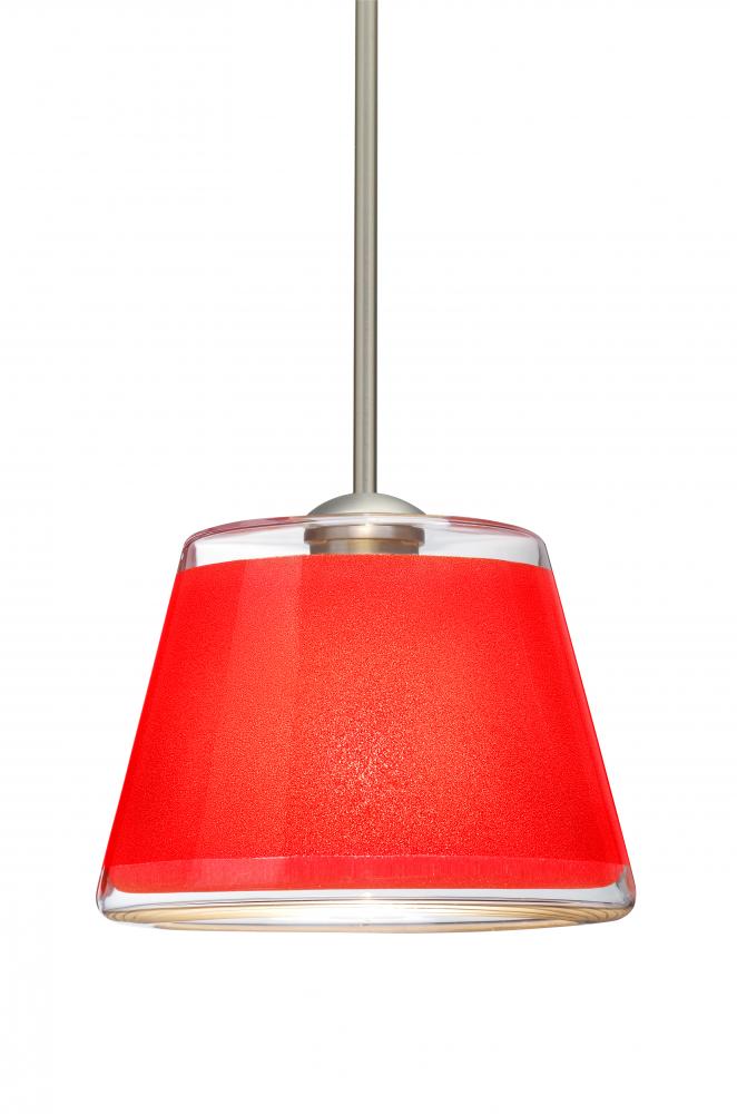 Besa Pendant Pica 9 Satin Nickel Red Sand 1x9W LED