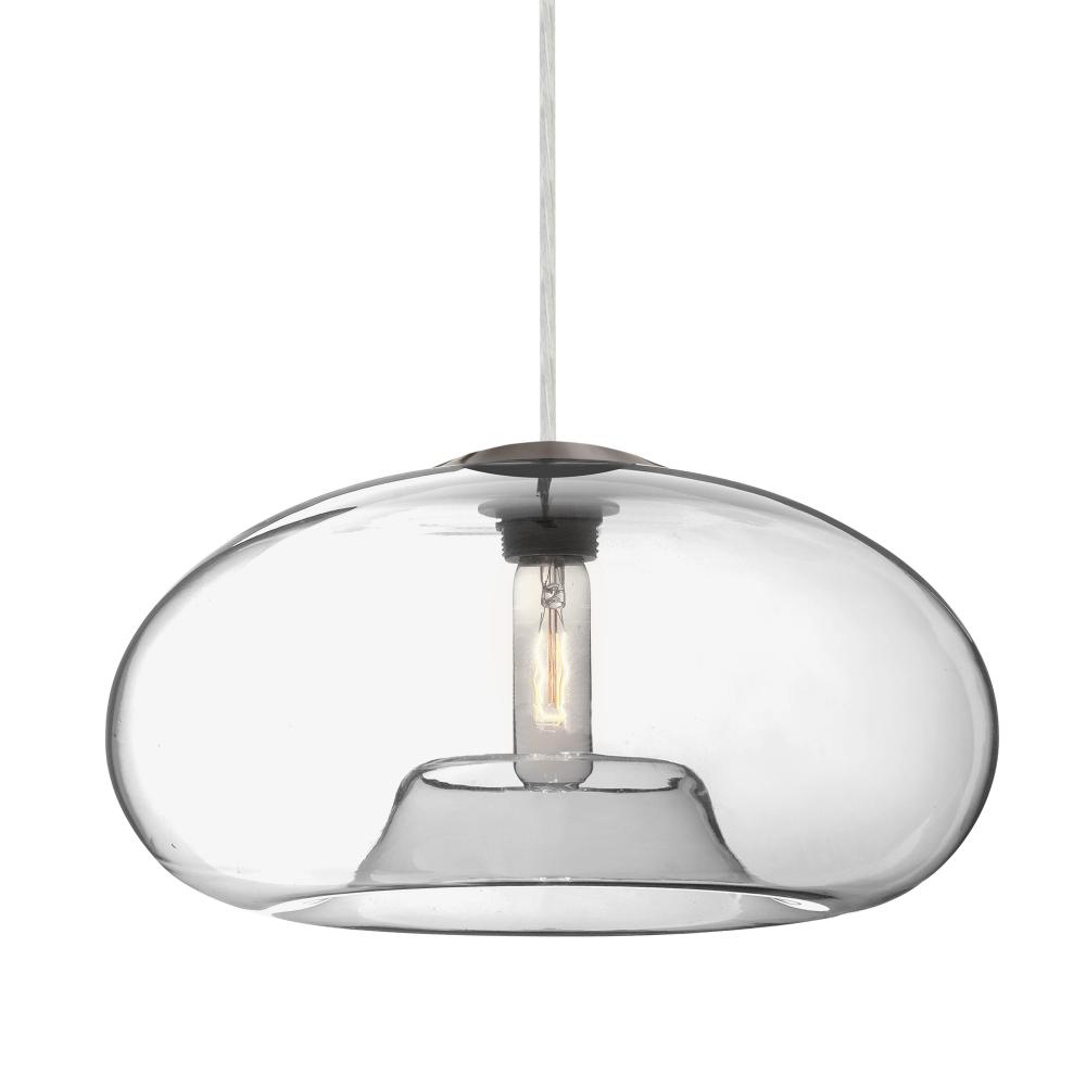 Besa Pendant For Multiport Canopy Bana 15 Satin Nickel Clear 1x4W LED Filament, 15Ft.