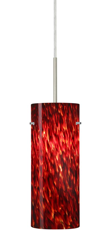 Besa Stilo 10 Pendant Satin Nickel Garnet 1x100W Medium Base