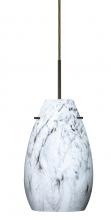 Besa Lighting 1JC-4126MG-BR-L - Besa Pera 9 Pendant Bronze Marble Grigio 1x100W Medium Base, 15Ft. Cord