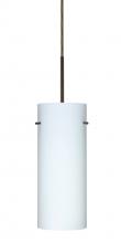 Besa Lighting 1JT-412307-LED-BR-L - Besa Stilo 10 LED Pendant Opal Matte Bronze 1x9W LED, 15Ft. Cord