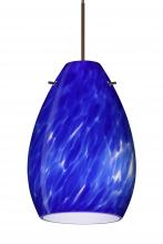 Besa Lighting 1XC-171386-LED-BR-L - Besa Pendant Pera 6 Bronze Blue Cloud 1x5W LED, 15Ft. Cord