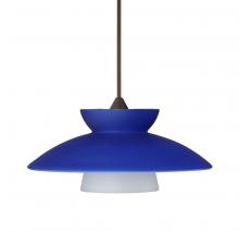 Besa Lighting 1XT-271823-BR-L - Besa Pendant Trilo 7 Bronze Blue Matte 1x50W Halogen, 15Ft. Cord