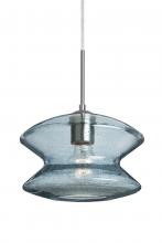 Besa Lighting 1JC-ZENBL-SN - Besa, Zen Cord Pendant, Blue Bubble, Satin Nickel Finish, 1x60W Medium Base