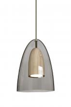 Besa Lighting 1JT-DANOSMNA-LED-BR - Besa, Dano Cord Pendant, Smoke/Natural, Bronze Finish, 1x9W LED