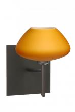 Besa Lighting 1SW-541080-LED-BR-SQ - Besa Wall With SQ Canopy Peri Bronze Amber Matte 1x5W LED