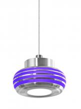 Besa Lighting 1XT-FLOW00-PLPL-LED-SN - Besa, Flower Cord Pendant, Purple/Purple, Satin Nickel Finish, 1x6W LED