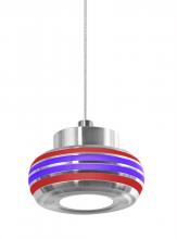 Besa Lighting 1XT-FLOW00-RDPL-LED-SN - Besa, Flower Cord Pendant, Red/Purple, Satin Nickel Finish, 1x6W LED