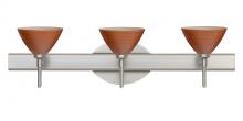 Besa Lighting 3SW-1743CH-LED-SN - Besa Wall Domi Satin Nickel Cherry 3x5W LED