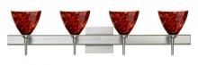 Besa Lighting 4SW-177941-SN-SQ - Besa Wall With SQ Canopy Mia Satin Nickel Garnet 4x40W G9