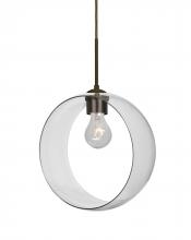 Besa Lighting J-PLATOCL-BR-NI-L - Besa, Plato Cord Pendant For Multiport Canopies, Clear, Bronze Finish, 1x60W Medium B