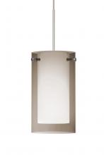 Besa Lighting RXP-S44007-SN-L - Besa Pendant Pahu 4 Satin Nickel Transparent Smoke/Opal 1x35W Halogen, 15Ft. Cord