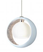 Besa Lighting X-4293SF-LED-SN-L - Besa Pendant For Multiport Canopy Pogo Satin Nickel White/Inner Silver 1x5W LED, 15Ft