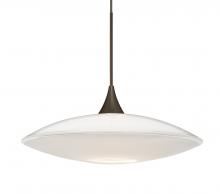 Besa Lighting XP-629406-BR-L - Besa Pendant Spazio Bronze Opal Glossy 1x50W Halogen, 15Ft. Cord