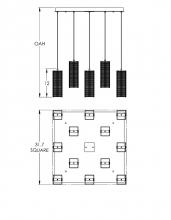 Hammerton CHB0020-09-FB-F-C01-L3 - Downtown Mesh Square 9pc Multi-Pendant