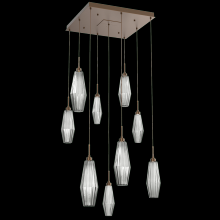 Hammerton CHB0049-09-FB-RS-C01-L3 - Aalto Square 9pc Multi-Pendant