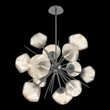 Hammerton CHB0089-0G-GM-A-001-L3 - Mesa 36" Starburst-Gunmetal-Amber Blown Glass