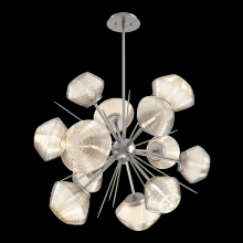 Hammerton CHB0089-0G-SN-A-001-L3 - Mesa 36" Starburst-Satin Nickel-Amber Blown Glass