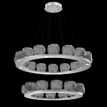 Hammerton CHB0091-2B-CS-S-CA1-L1 - Vessel Two-Tier Platform Ring-Classic Silver-Smoke Blown Glass-Stainless Cable-LED 2700K
