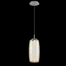 Hammerton LAB0091-01-BS-A-C01-L3 - Vessel Pendant (Large)-Beige Silver-Amber Blown Glass-Cloth Braided Cord-LED 3000K