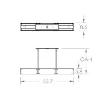 Hammerton PLB0044-56-FB-FR-001-E2 - Textured Glass Linear Suspension-56-Flat Bronze