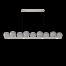 Hammerton PLB0091-0C-BS-S-CA1-L1 - Vessel 59-inch Platform Linear-Beige Silver-Smoke Blown Glass-Stainless Cable-LED 2700K
