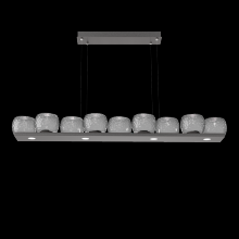 Hammerton PLB0091-0C-GP-S-CA1-L1 - Vessel 59-inch Platform Linear-Graphite-Smoke Blown Glass-Stainless Cable-LED 2700K