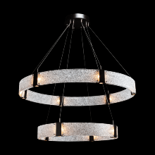 Hammerton CHB0042-2B-BS-CR-CA1-L1 - Two Tier Parallel Ring Chandelier-2B-Metallic Beige Silver