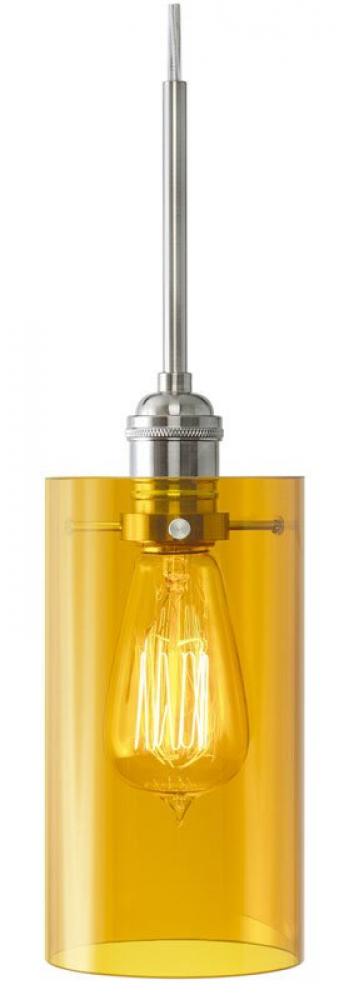 Pendant Retro Cylinder Amber Bronze Medium Base Retro Bulb 60W Monopoint Canopy